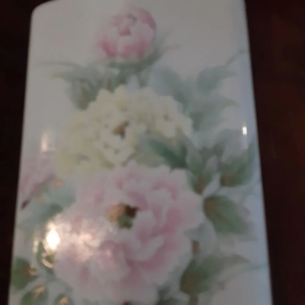 Vintage Royal Peony Japan Handpainted Gold Trim Vase Cottage Elegant